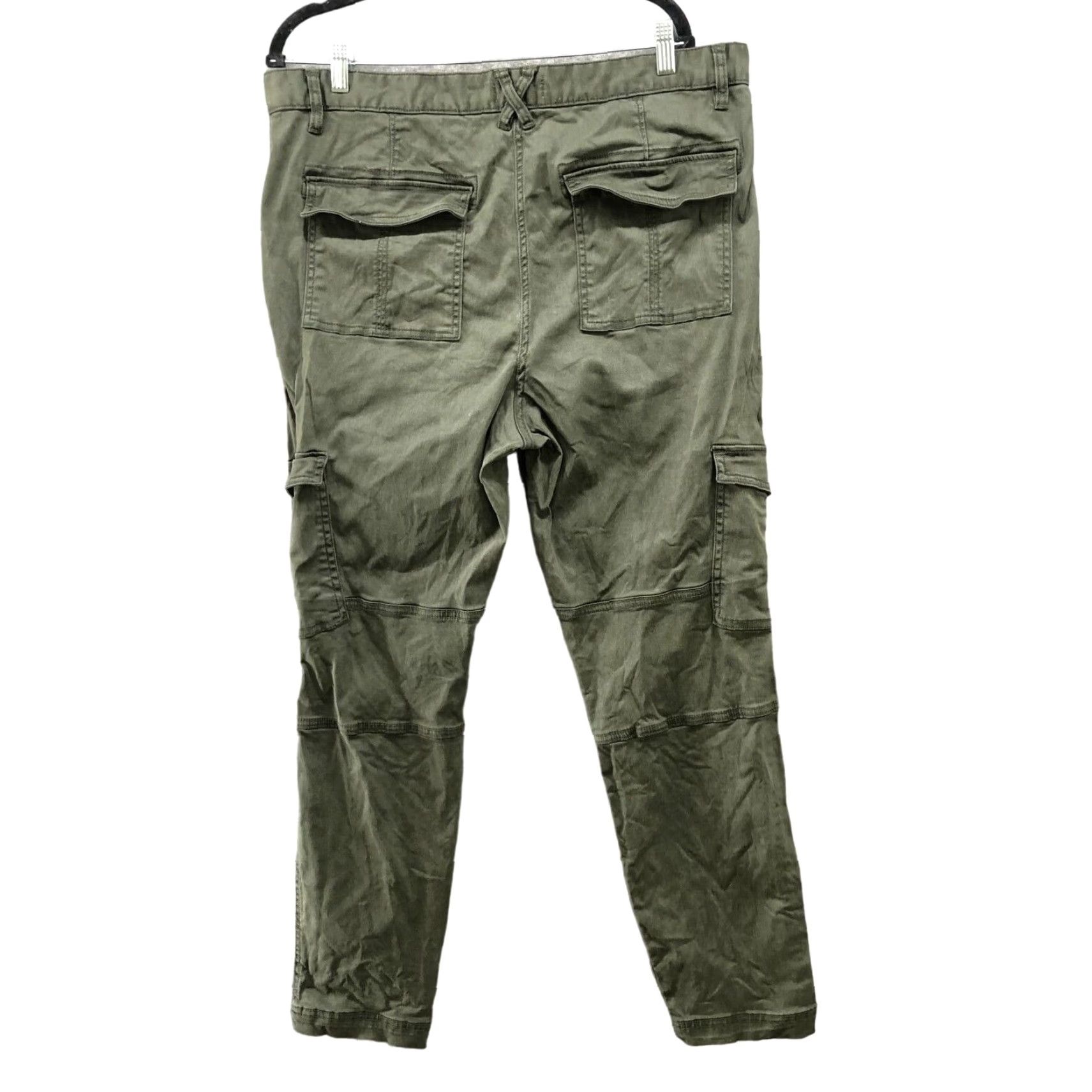 H&M H&M Womens High Rise Cargo Jeans Army Green Size 18 Extra Large XL Skinny Slim Size 40" / US 18 - 2 Thumbnail