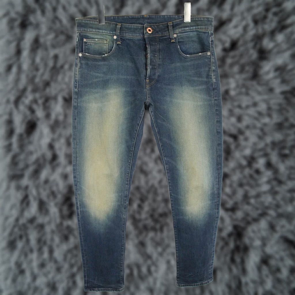 G-Star G-STAR 3301 Slim Jeans Men's W34/L32 Button Fly Whiskers Faded Denim Blue Size US 34 / EU 50 - 1 Thumbnail