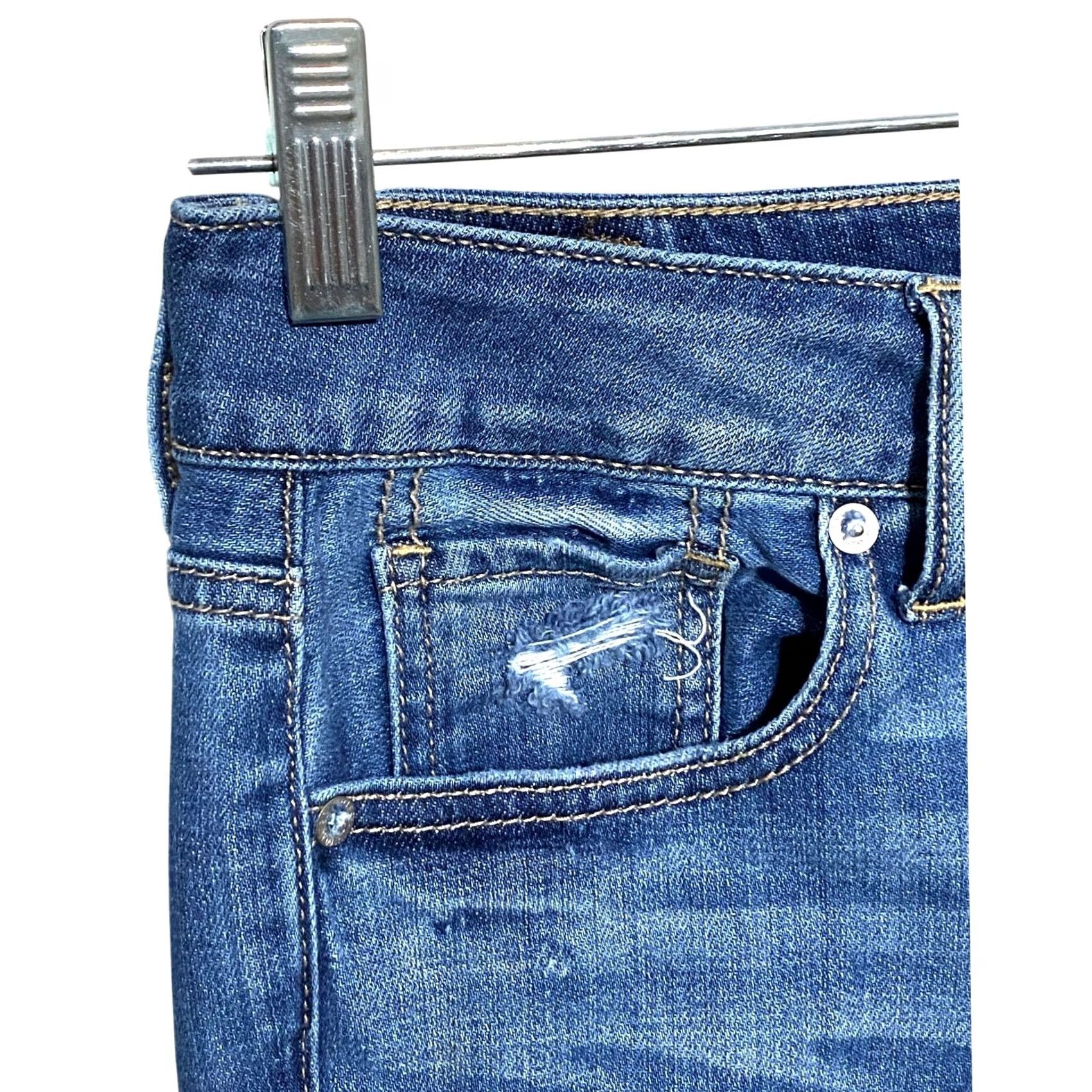 American Eagle Outfitters American Eagle Jeans Women 2 X-Short Button Fly Distressed Grunge Tomgirl 5-Pocket Denim Jeans Size 26" / US 2 / IT 38 - 6 Thumbnail