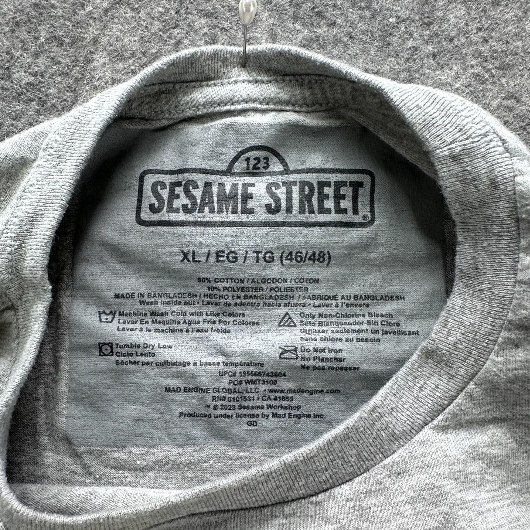 Neighborhood Sesame Street Shirt Mens XL Gray All Good In The Neighborhood Elmo Graphic Tee Cartoon Size US XL / EU 56 / 4 - 4 Thumbnail