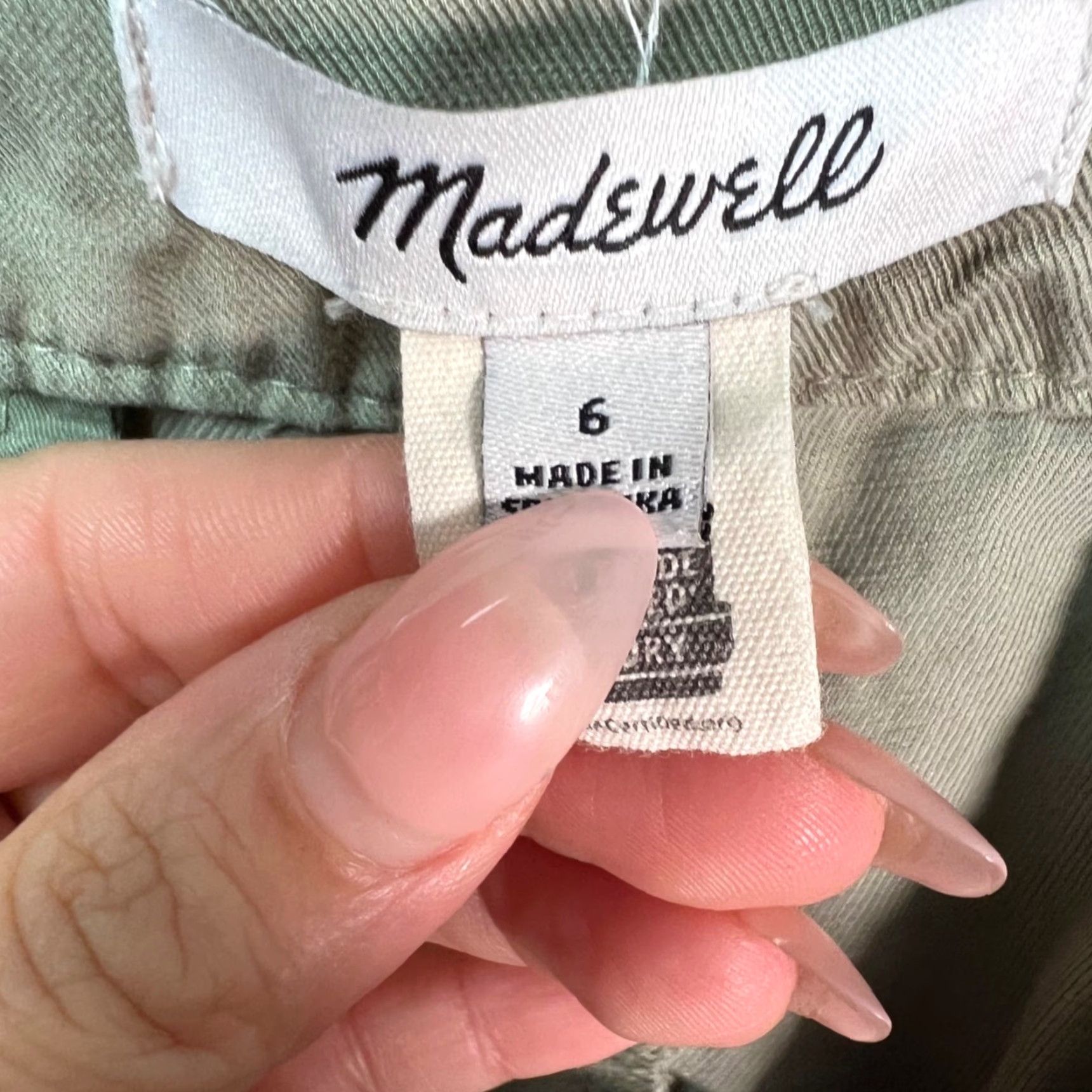 Madewell Womens Size 6 Wide Leg Pleated Chino Pants Sage Green
