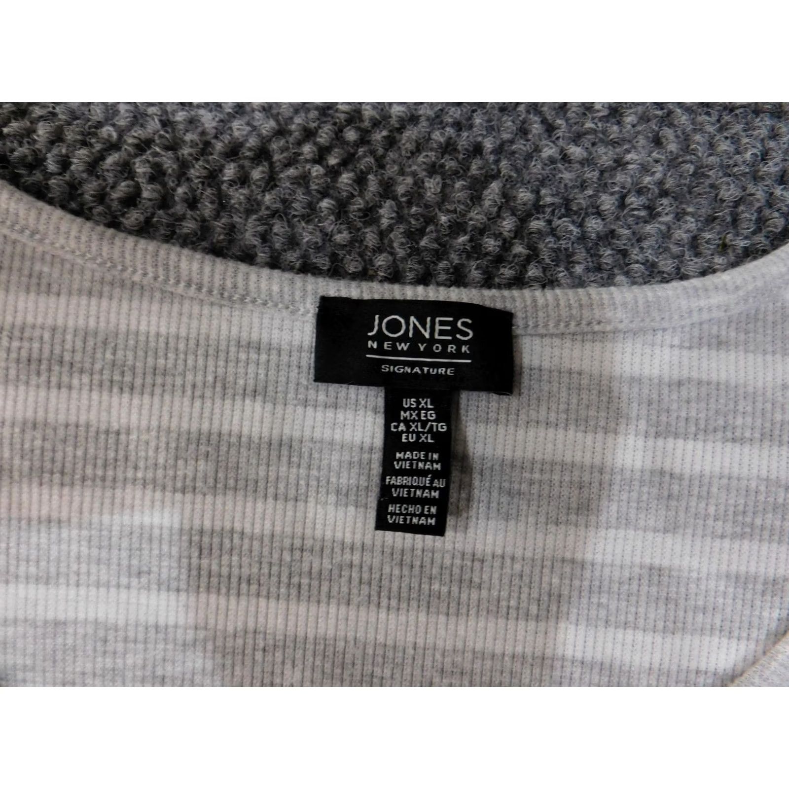 Jones New York Jones New York Pullover Womens XL Striped Lightweight Knit Long Sleeve Shirt Size XL / US 12-14 / IT 48-50 - 6 Thumbnail