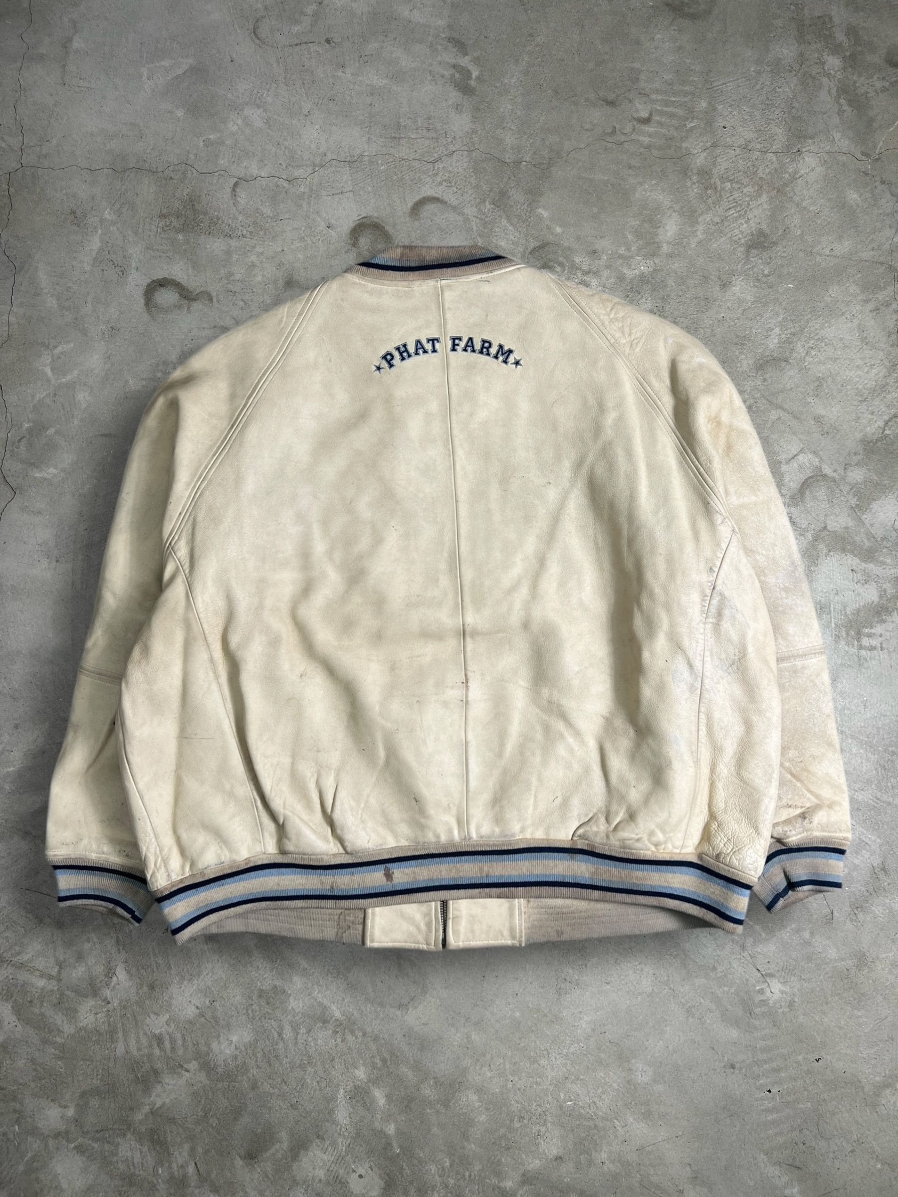 Phat Farm Vintage PHAT FARM Big Logo Leather Jacket (5XL) JK691 Size US XXL / EU 58 / 5 - 18 Thumbnail