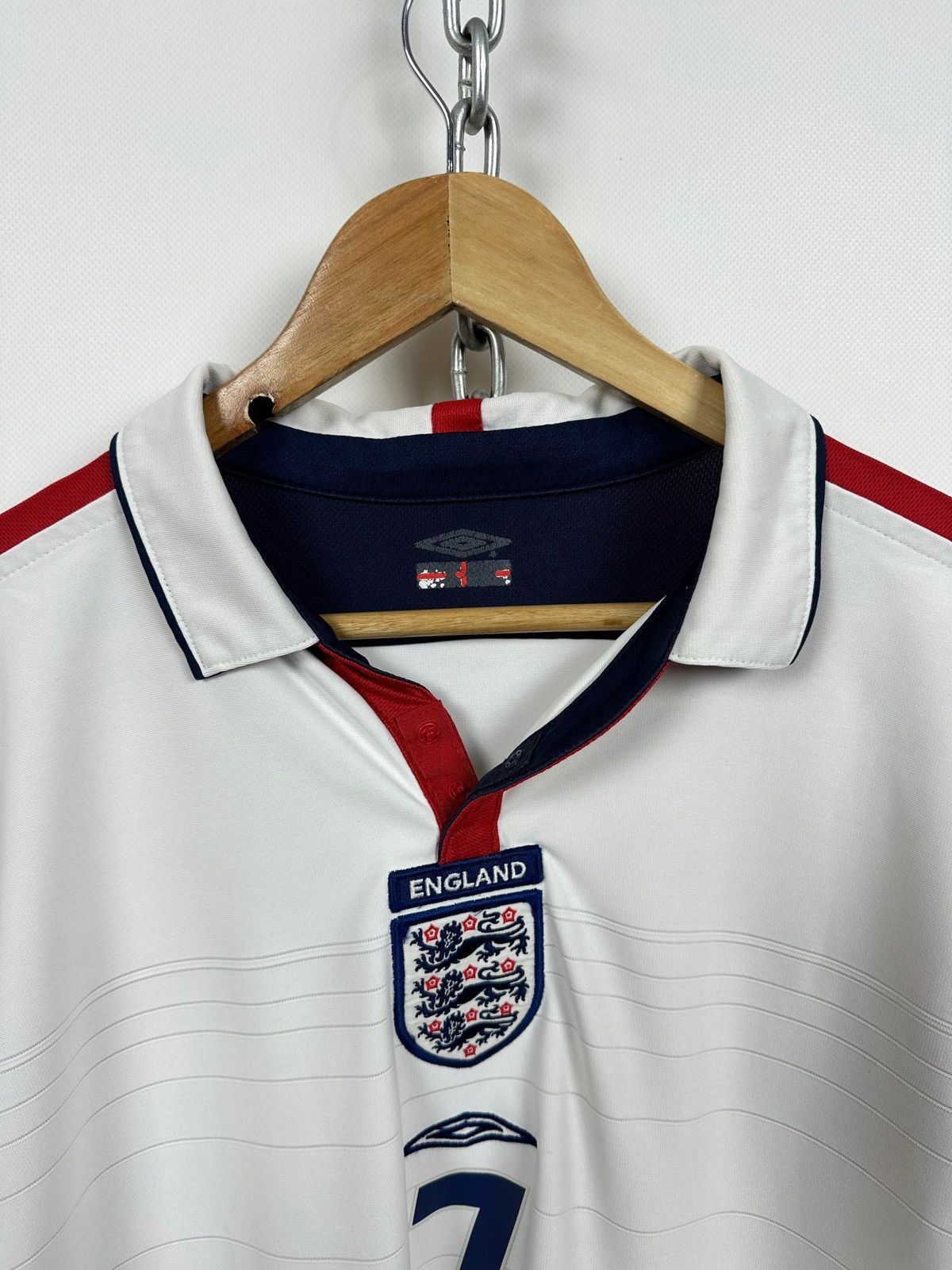 Umbro 2004 Umbro England David Beckham World Cup Soccer Jersey Size US L / EU 52-54 / 3 - 11 Thumbnail