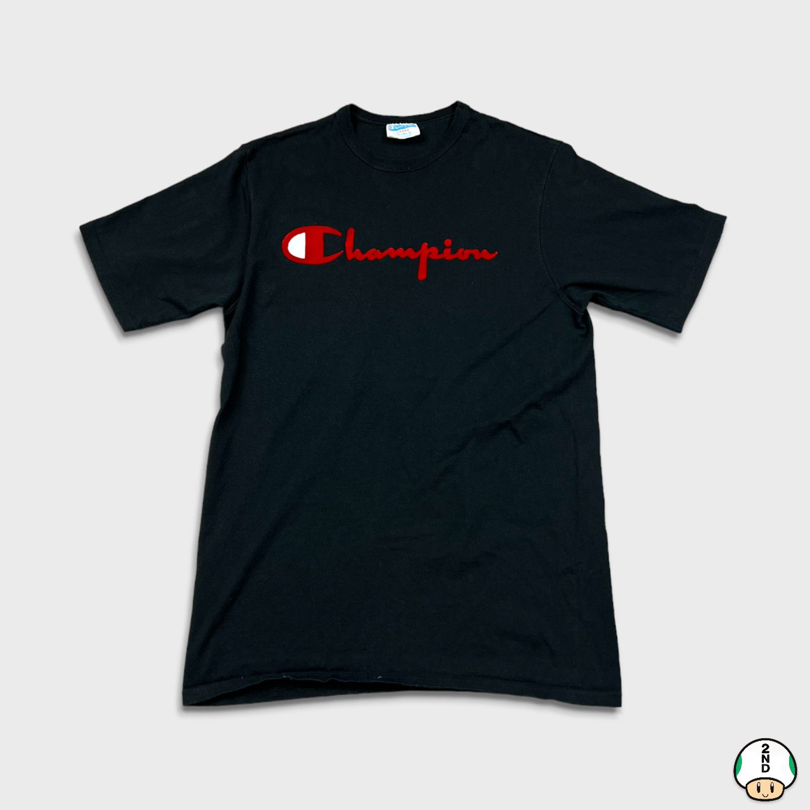 Champion × Vintage Champion T Shirt Large Black Script Classic Short Sleeve Tee Size US L / EU 52-54 / 3 - 1 Thumbnail