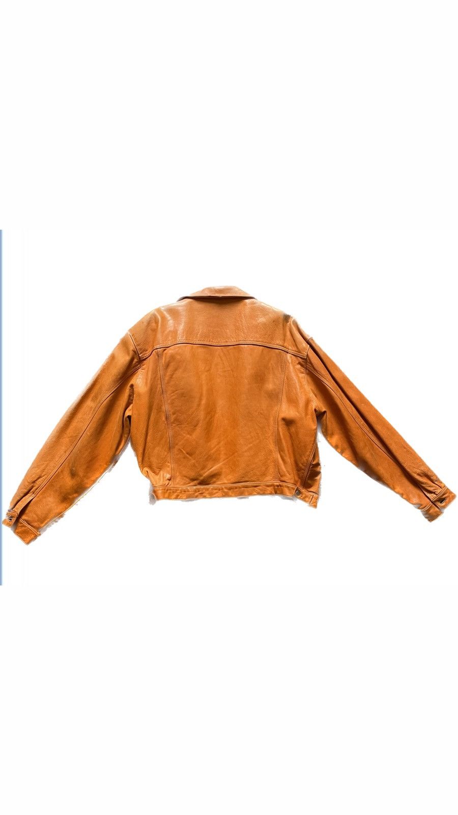 Chevignon Vintage Chevignon orange leather jacket Size US L / EU 52-54 / 3 - 2 Thumbnail