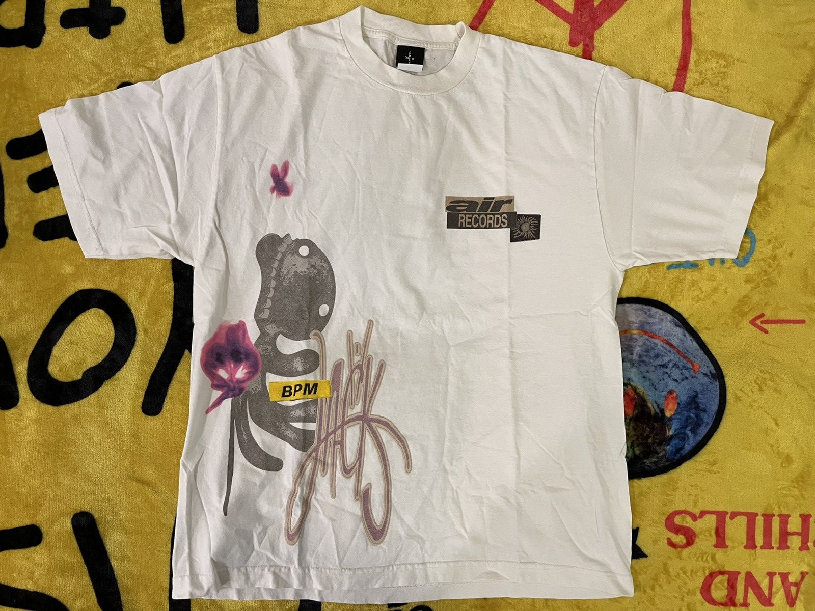 Travis Scott Travis Scott Air Records T-shirt Size US L / EU 52-54 / 3 - 1 Thumbnail