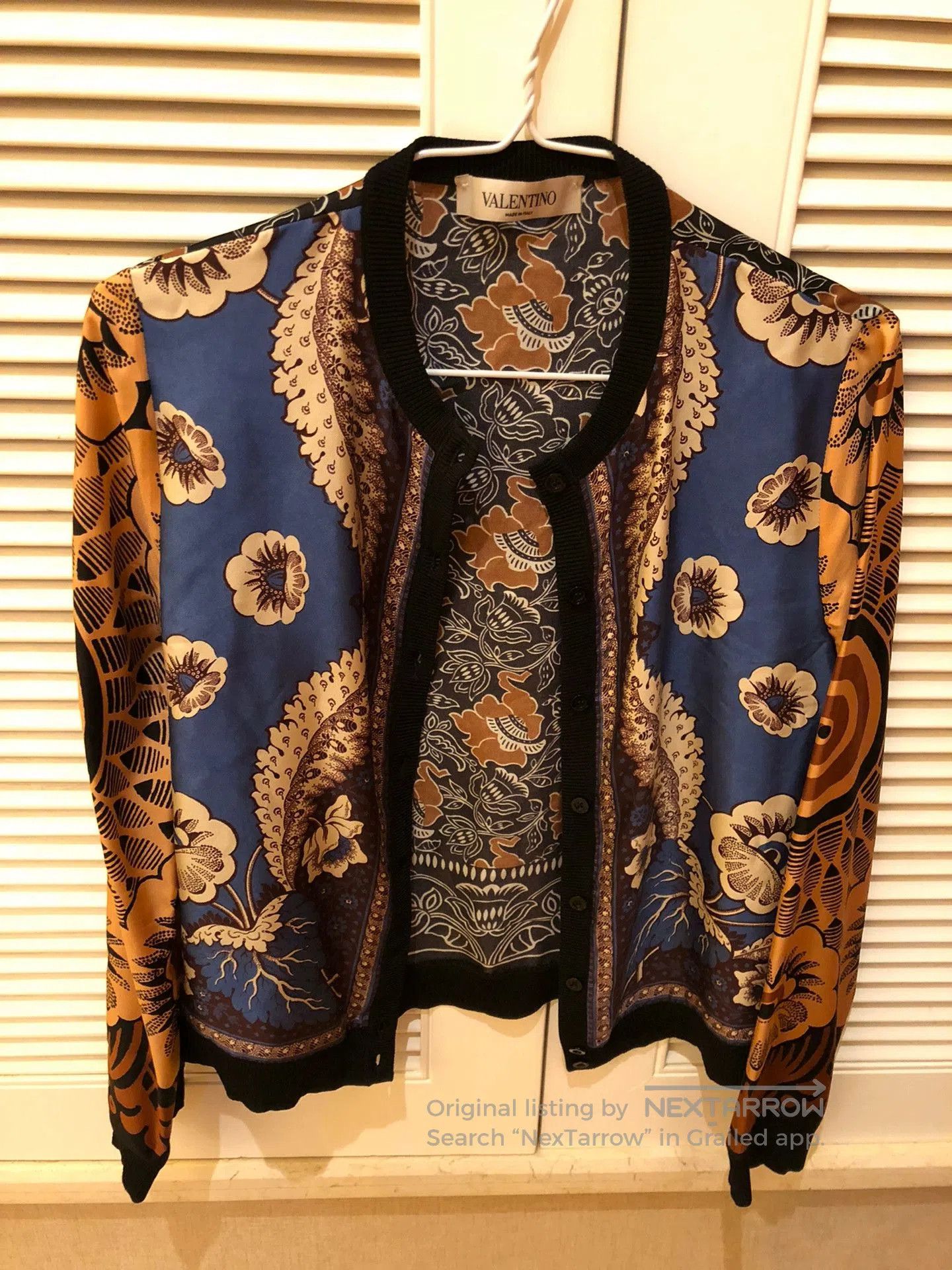 Valentino Valentino Printed Satin Cardigan S. Size US S / EU 44-46 / 1 - 1 Thumbnail