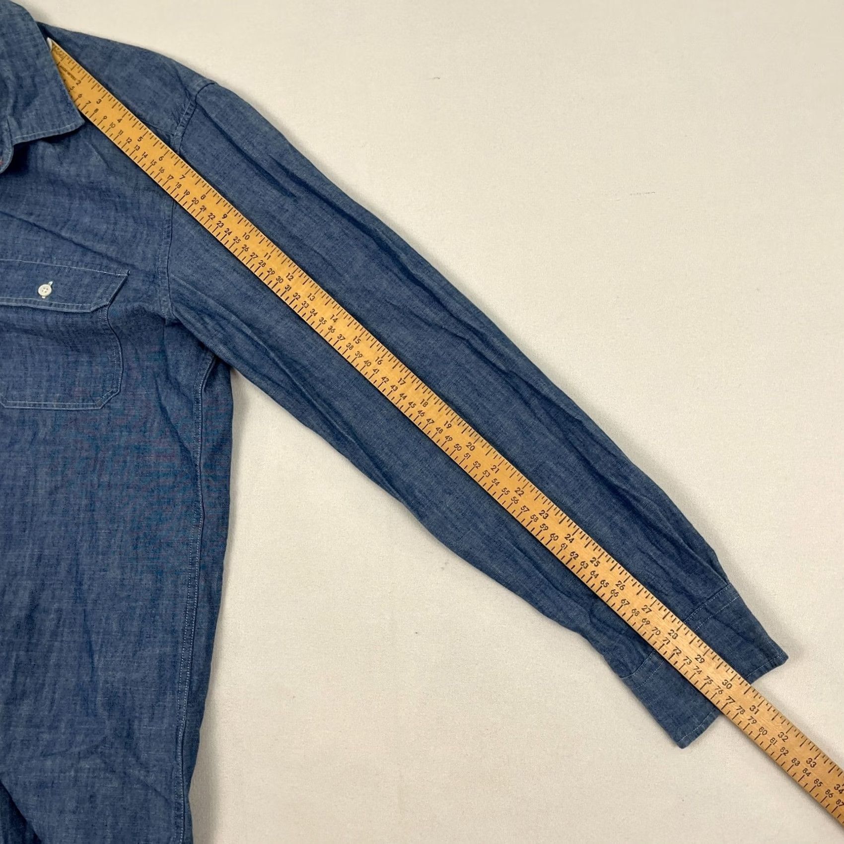 J.McLaughlin J. McLaughlin Shirt Mens M Chambray Blue Button Up Lightweight Denim Style Prep Shirt Size US M / EU 48-50 / 2 - 6 Thumbnail