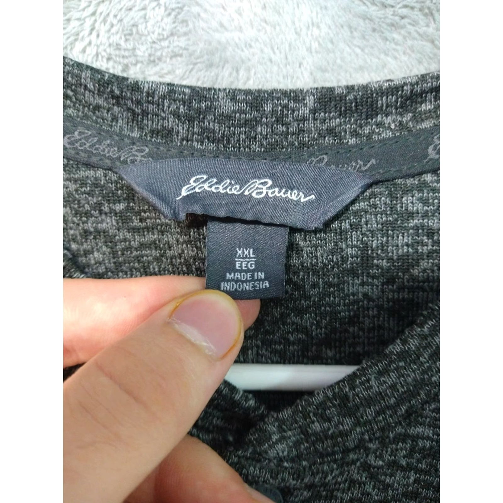 Eddie Bauer VINTAGE Eddie Bauer Shirt Mens XXL 2XL Heather Gray Henley Long Sleeve Pullover Snap Size US XXL / EU 58 / 5 - 5 Thumbnail