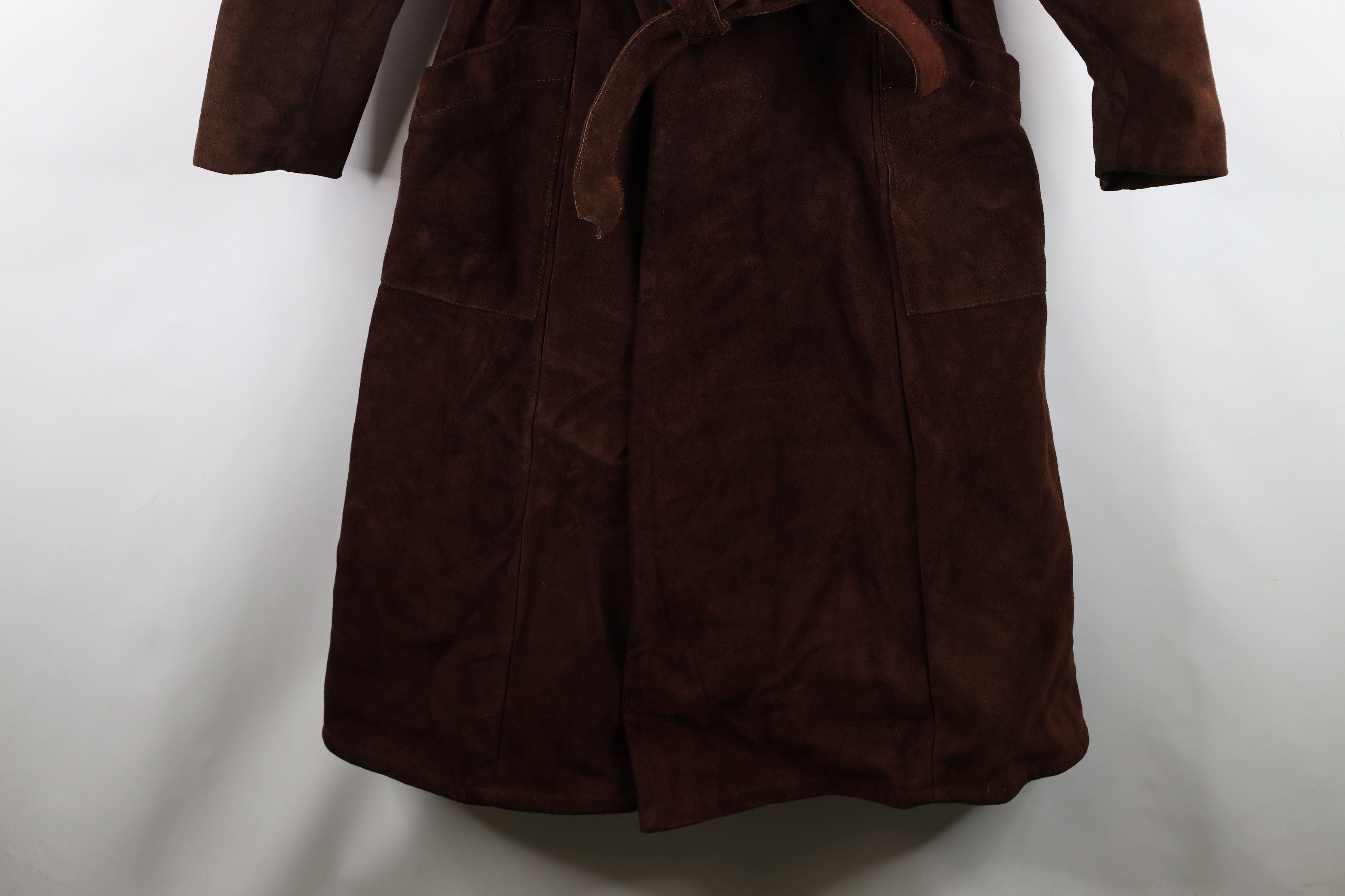 Vintage Vintage 60s Heavyweight Shearling Leather Belted Jacket Size L / US 10 / IT 46 - 3 Thumbnail