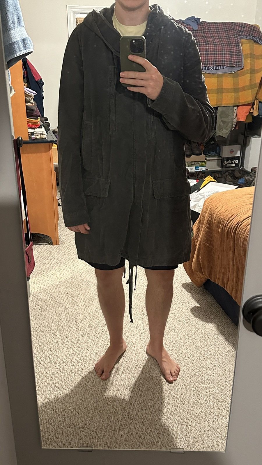 Rick Owens × Rick Owens Drkshdw OG Y2K / 00s Corduroy Fishtail Parka Size US M / EU 48-50 / 2 - 6 Thumbnail