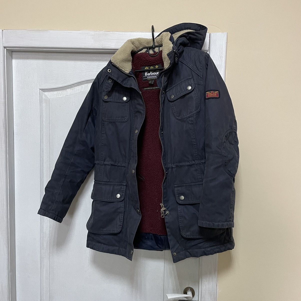 Barbour × London Fog US10 BARBOUR BROADSTONE Jacket Coat old fur mesh parka faux Size L / US 10 / IT 46 - 1 Thumbnail