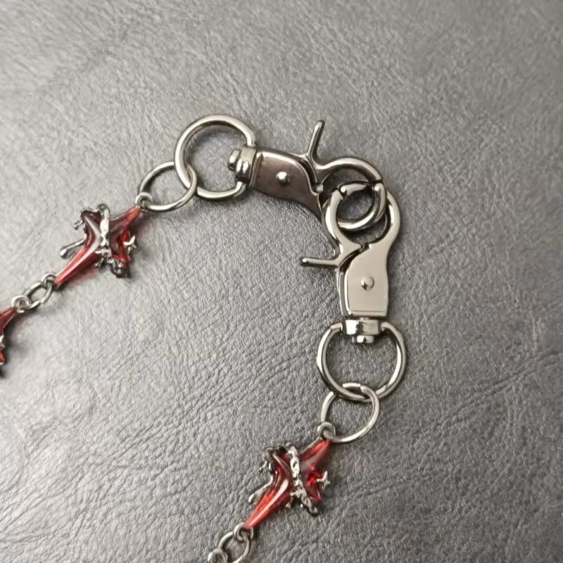 Designer Pigeon Bloodstone Four Pointed Star Pant Chain Size ONE SIZE - 4 Thumbnail