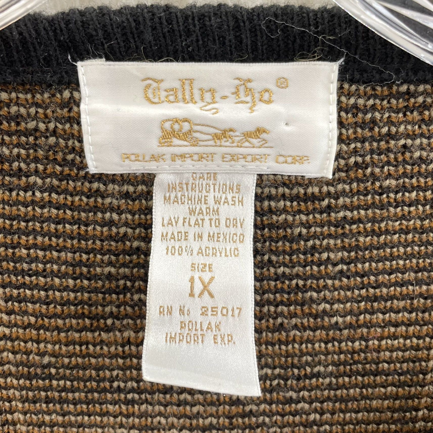 Vintage VINTAGE 90s Cardigan Sweater 1X XL Plus Size Tan Tartan Plaid Academia Grandma Women Size XL / US 12-14 / IT 48-50 - 8 Thumbnail