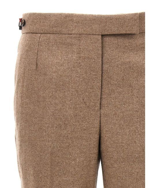 Thom Browne o1s22i1n0924 Cropped Wool-Flannel Pants in Beige Size 27" / US 4 / IT 40 - 3 Thumbnail