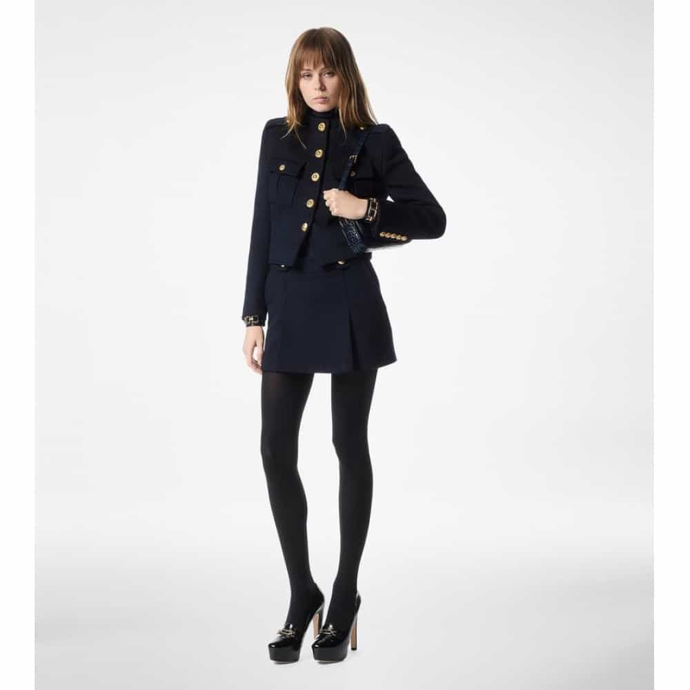 Tom Ford o1loc1c0126 GC5764 Pleated Mini Skirt in Blue Size 28" / US 6 / IT 42 - 2 Thumbnail