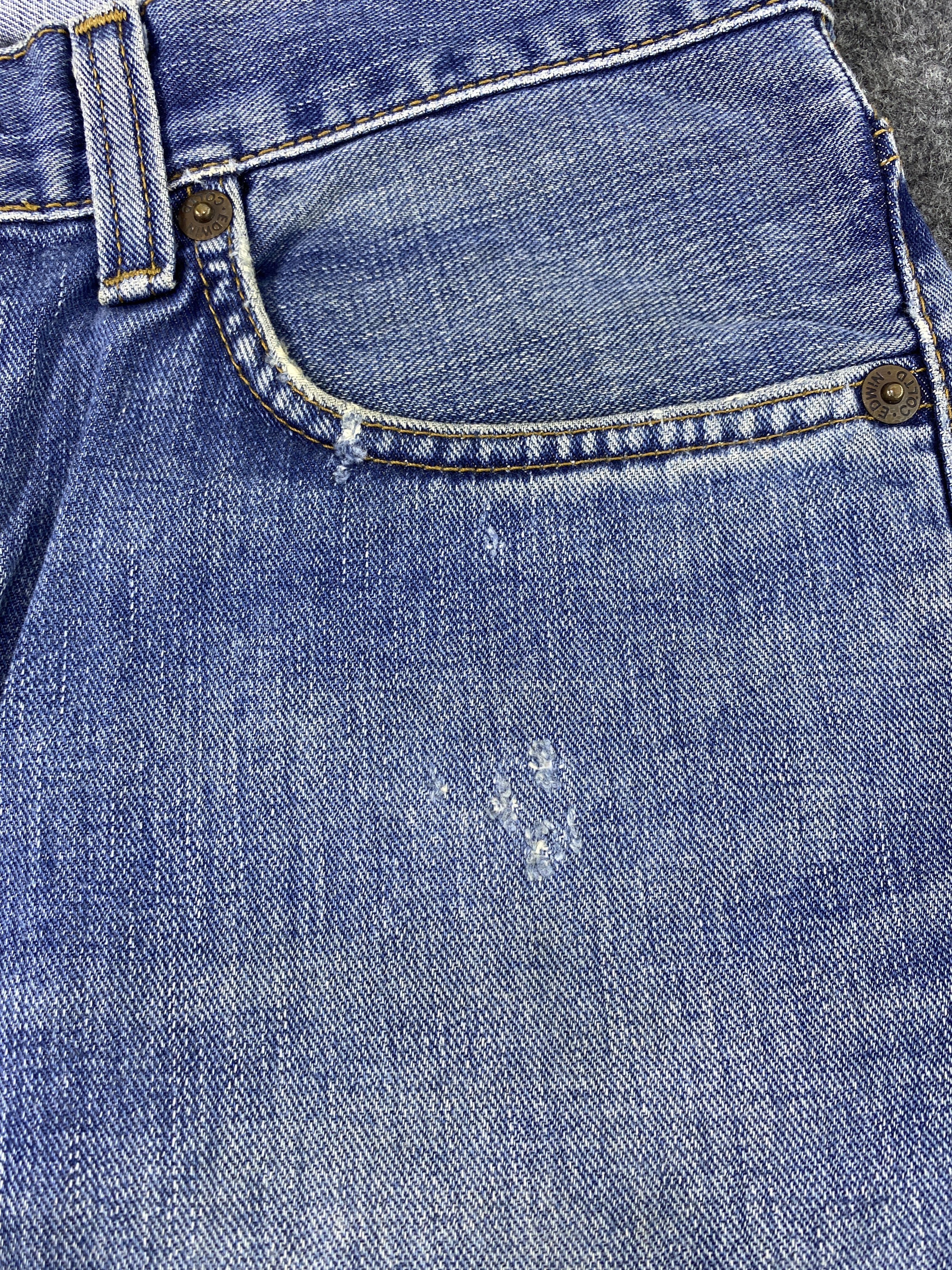 Edwin Edwin 503zz Distress Blue Wash Jeans - J970 Size US 34 / EU 50 - 14 Thumbnail