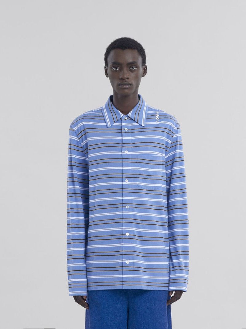 Marni o1f1d3z0326 Striped Organic Polo Shirt in Multicolor Size US S / EU 44-46 / 1 - 2 Thumbnail