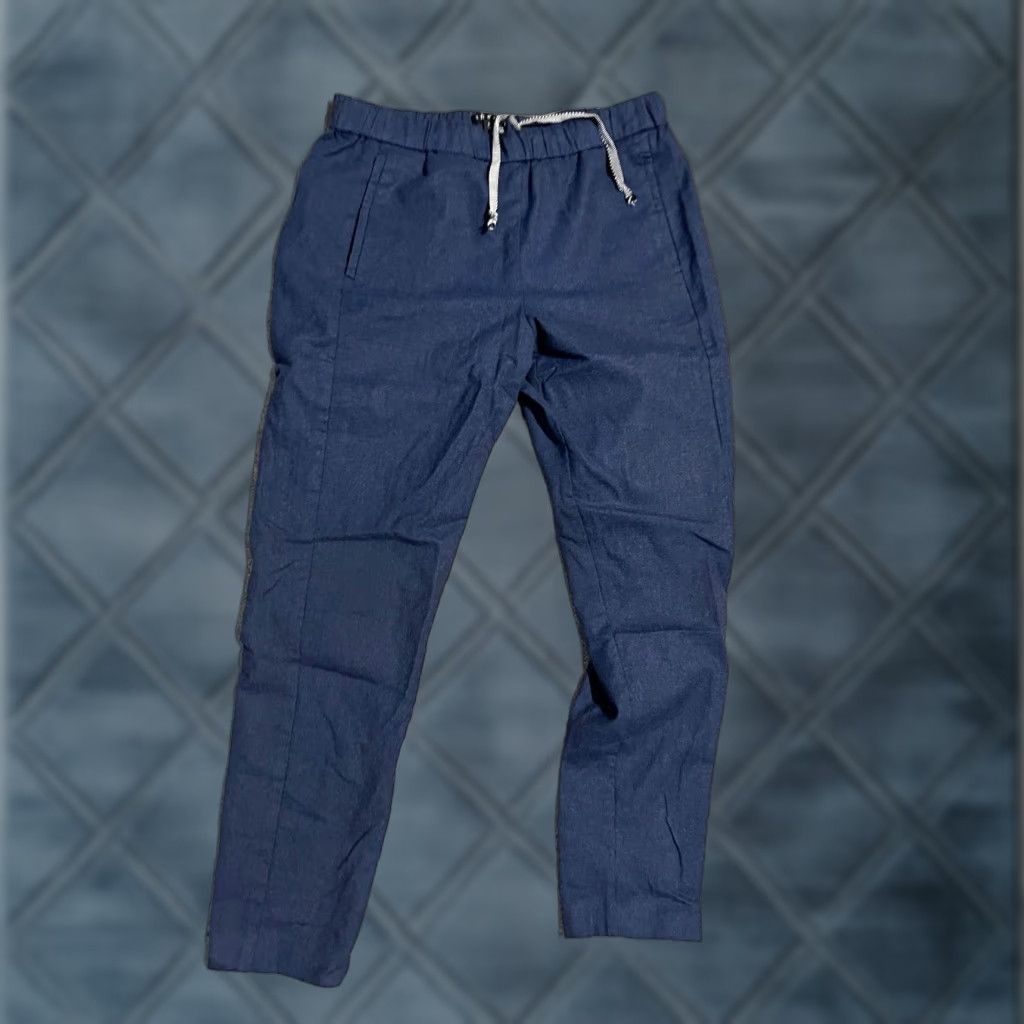 Theory Theory Wool Pants Navy M | Theory Womens Pants Elastic Waist Straight Leg 100% Wool Regular Inseam 26 Blue(Size M) Size 32" / US 10 / IT 46 - 1 Thumbnail