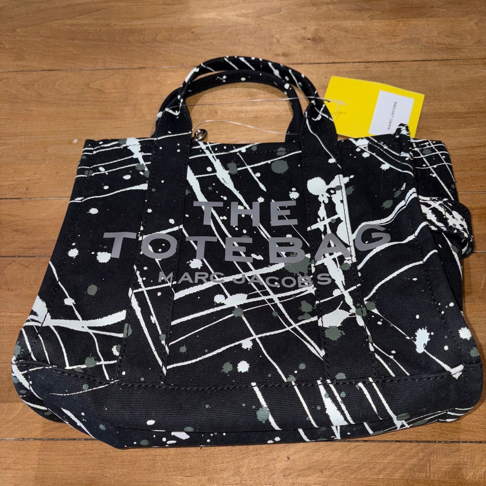 Marc Jacobs Marc Jacobs Canvas Splatter Medium The Tote Bag Black NWT Size ONE SIZE - 2 Thumbnail