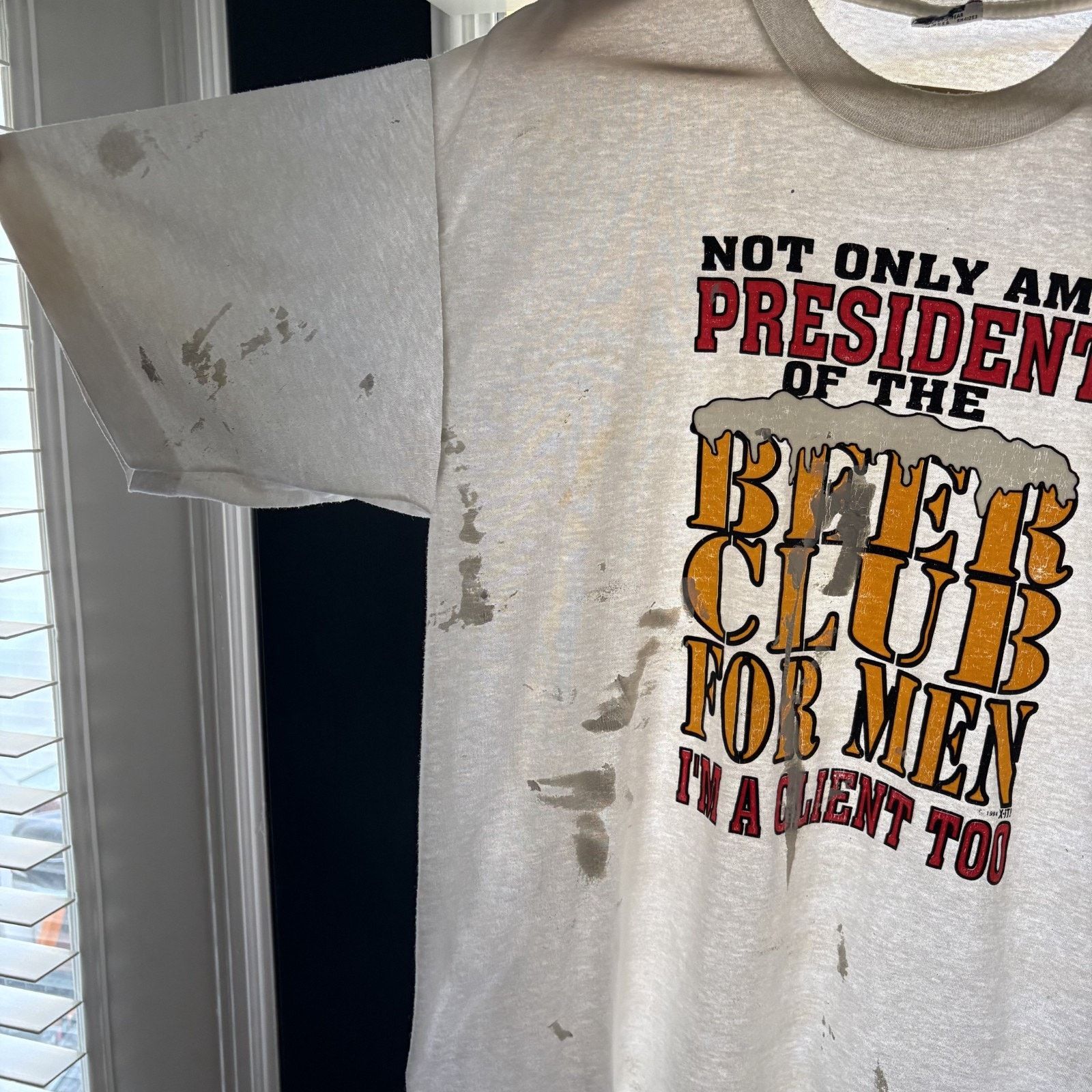 Vintage Vintage 1990s Paint Splatter T-Shirt Beer Club Men Size L Size US L / EU 52-54 / 3 - 2 Thumbnail