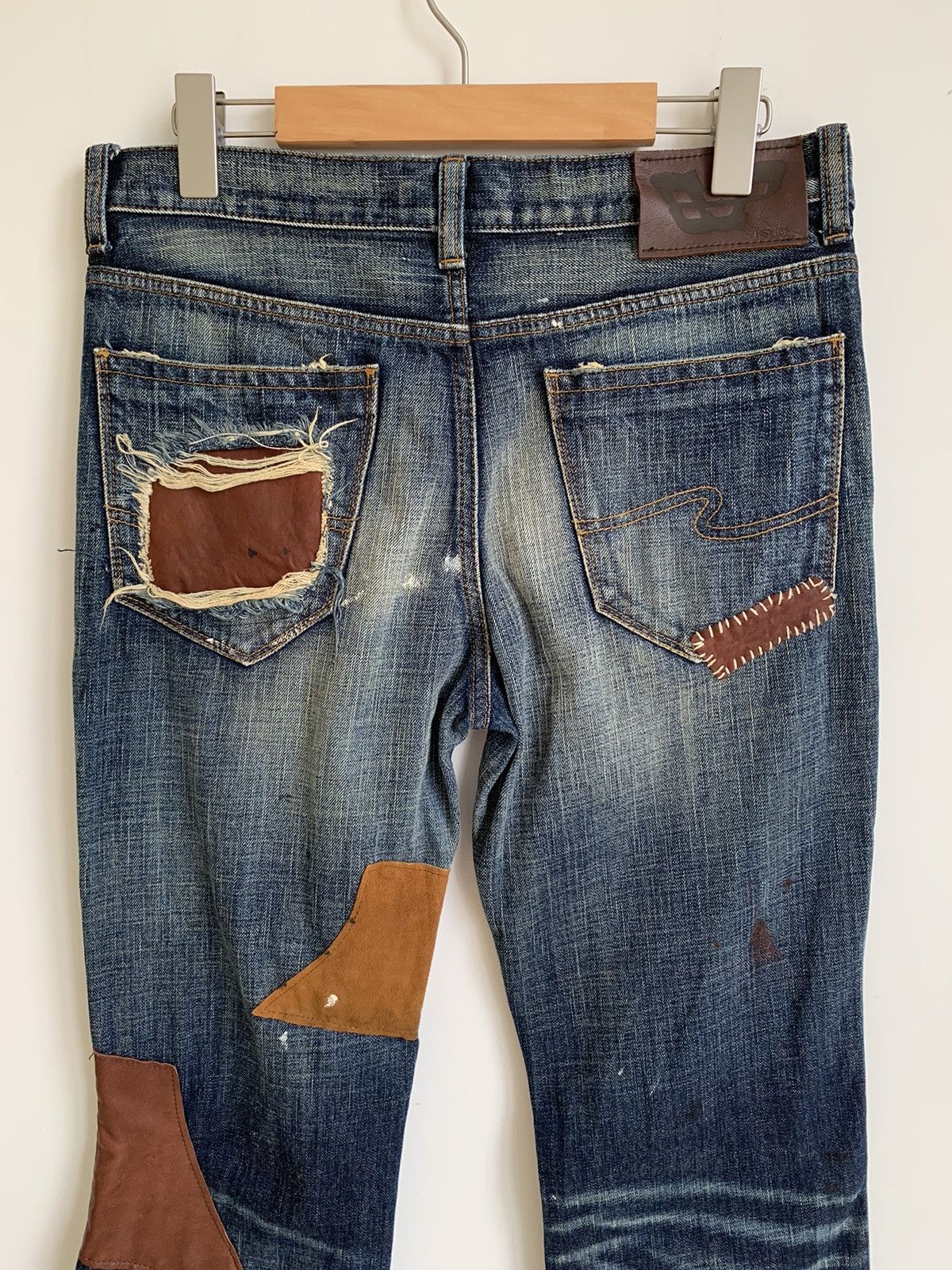 Japanese Brand Bonds & Peace Flared Bootcut Patchwork Distressed Size US 31 - 9 Thumbnail