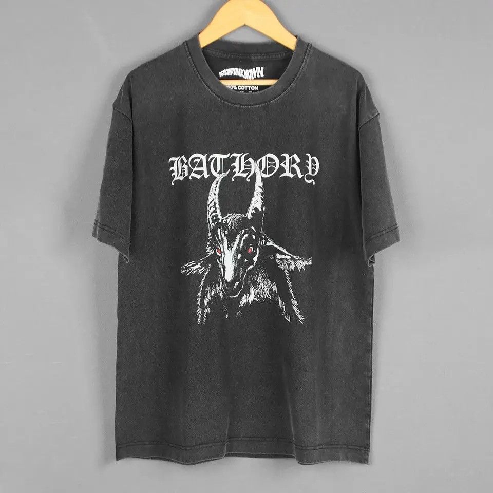 Bathory 80S Black Metal Goat Graphics Printed Casual T Shirt