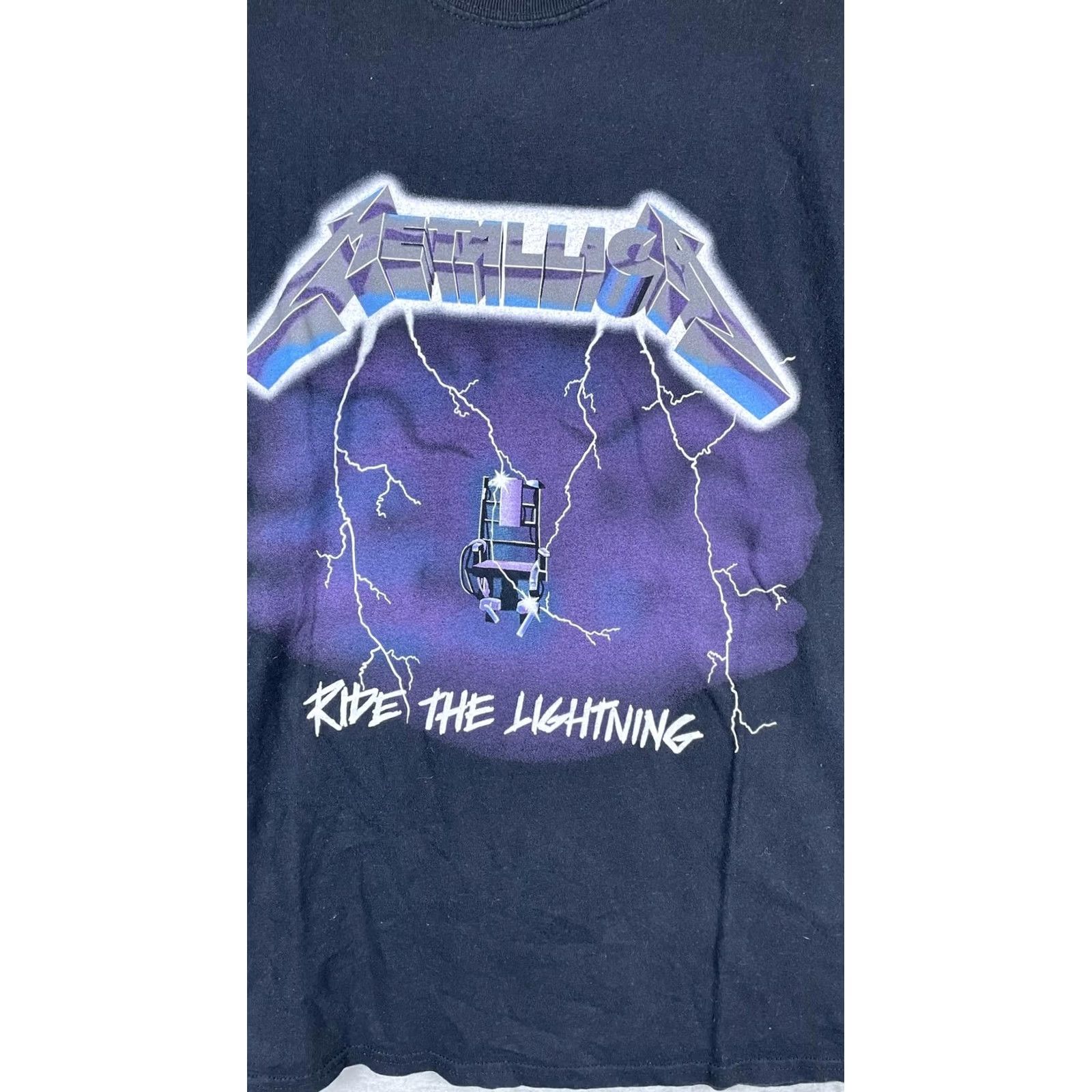 Vintage Metallica Shirt Mens Large Black Ride The Lightning Graphic Tee Rock Band Tee T-Shirt Crew Neck Short Sleeve Size US L / EU 52-54 / 3 - 2 Thumbnail