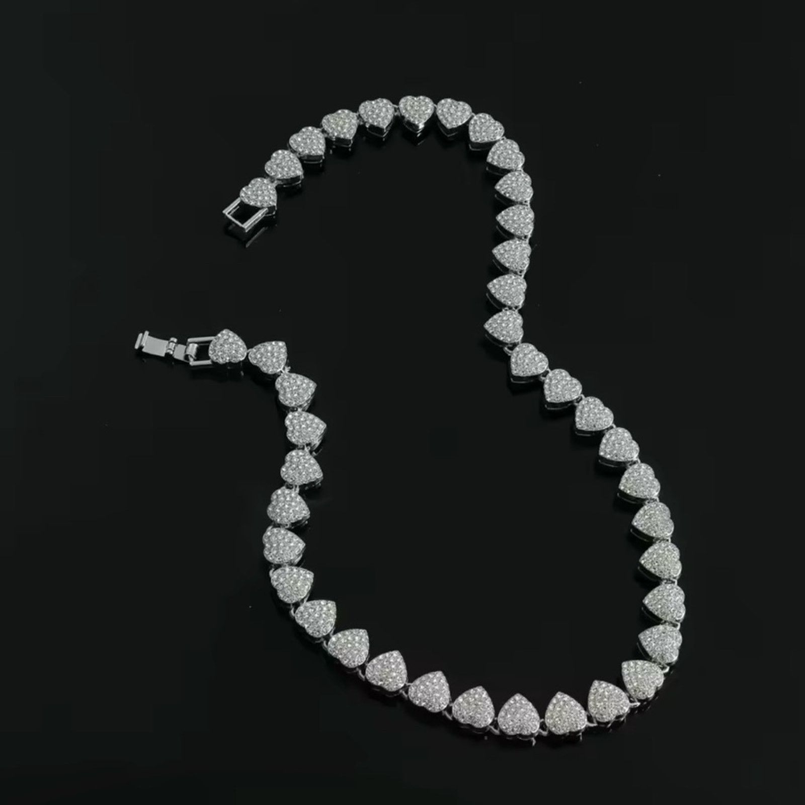 Other Heart Shape Cubin Chain Necklace Iced Out Men Jewelry 18” Size ONE SIZE - 5 Thumbnail