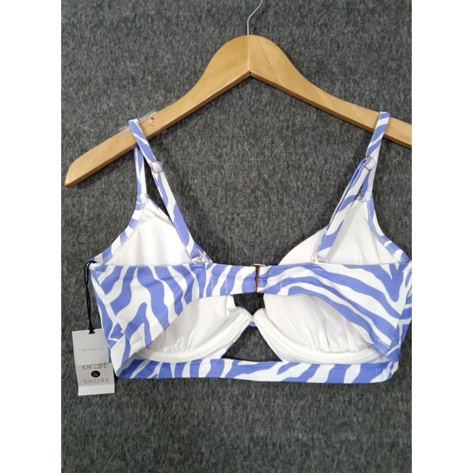 Vintage Shade & Shore Purple Front Keyhole Spaghetti Bikini Swim Top Padded 34DD Women Adults XS XS? Size XXS / US 00 / IT 34 - 2 Thumbnail
