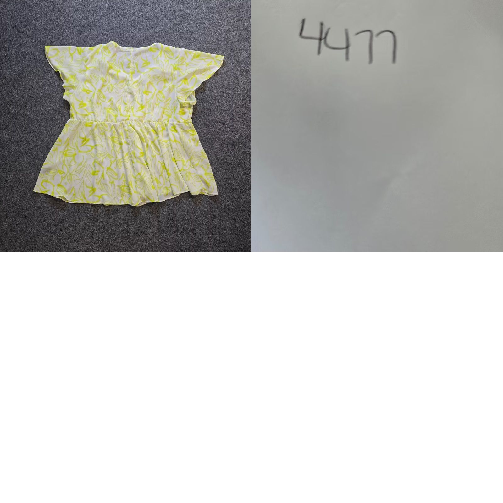 Torrid Torrid Top Womens 3X White Green V Neck Peplum Short Sleeve Sheer Casual Blouse Size XXL / US 16-18 / IT 52-54 - 8 Thumbnail