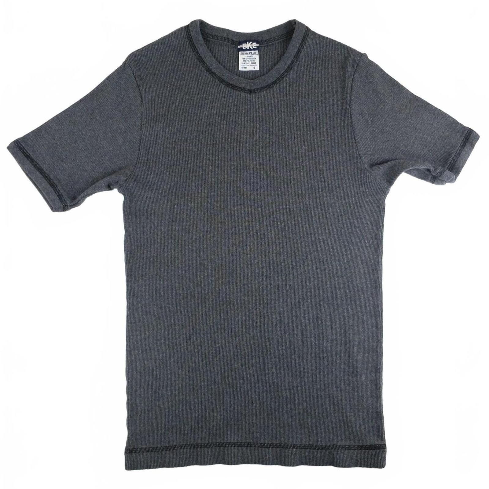 BKE BKE Short Sleeve Gray Ribbed Crew Neck Shirt Men's Small Size US S / EU 44-46 / 1 - 1 Thumbnail