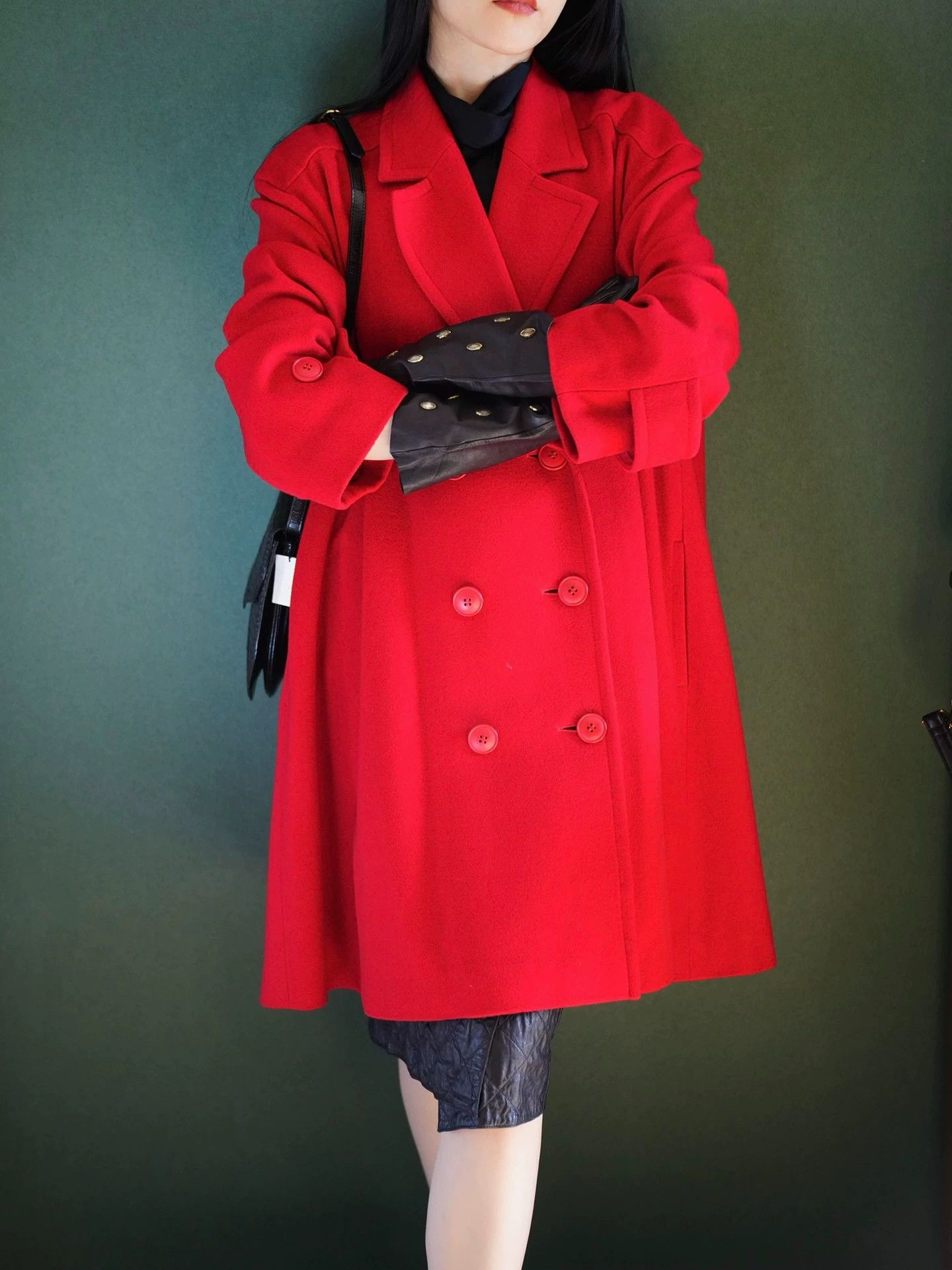 Givenchy Givenchy Vintage Crimson Red Oversized Wool Overcoat Umbrella Hem Size M / US 6-8 / IT 42-44 - 4 Thumbnail