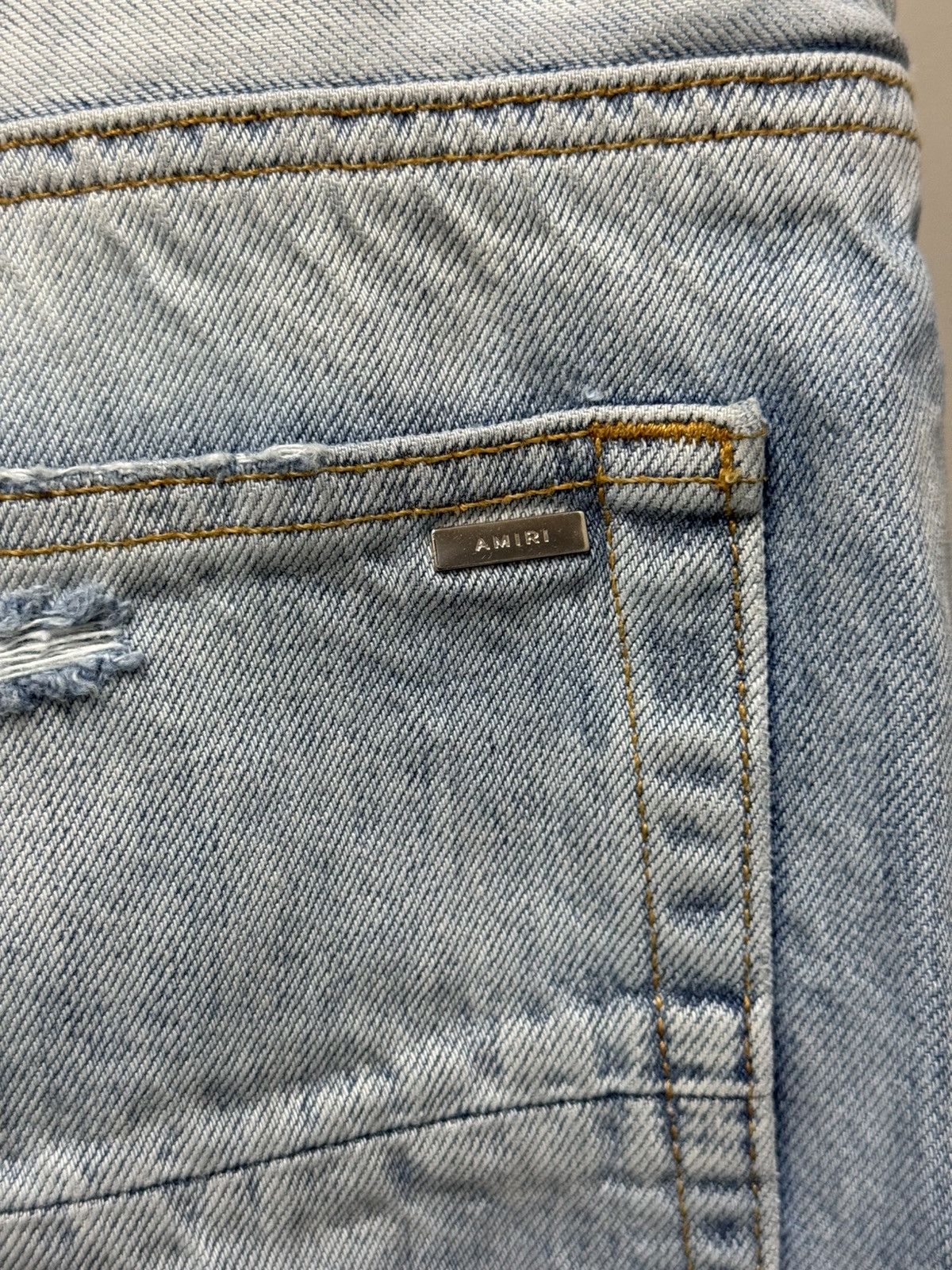 Amiri Amiri Logo light blue distressed Denim jeans Size US 32 / EU 48 - 5 Thumbnail