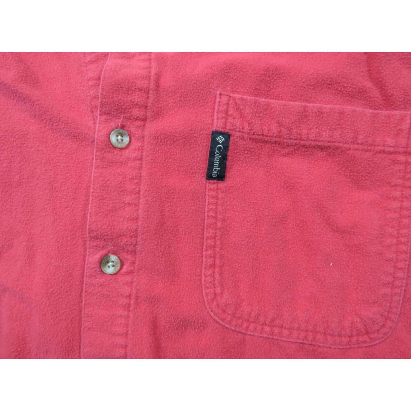 CLOT VINTAGE Columbia Button-Up Shirt Mens XL Red Flannel Chamois Cloth Cotton 90s Workwear Button Embroidered Size US XL / EU 56 / 4 - 4 Thumbnail