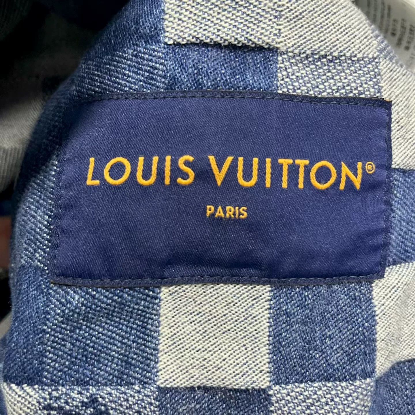 Louis Vuitton Louis Vuitton Blue Mosaic Print Single-Breasted Denim Jacket Size US L / EU 52-54 / 3 - 3 Thumbnail