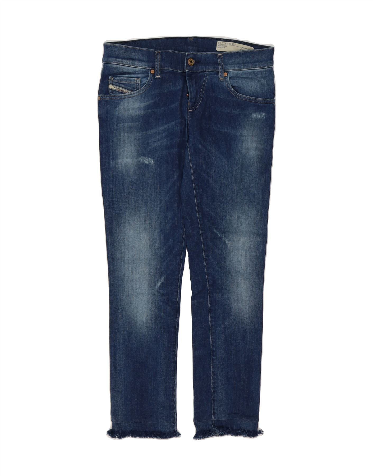 Diesel Womens Grupee Low Waist Super Slim Skinny Jeans W27 L26 Navy Size 42" / US 20 - 1 Thumbnail