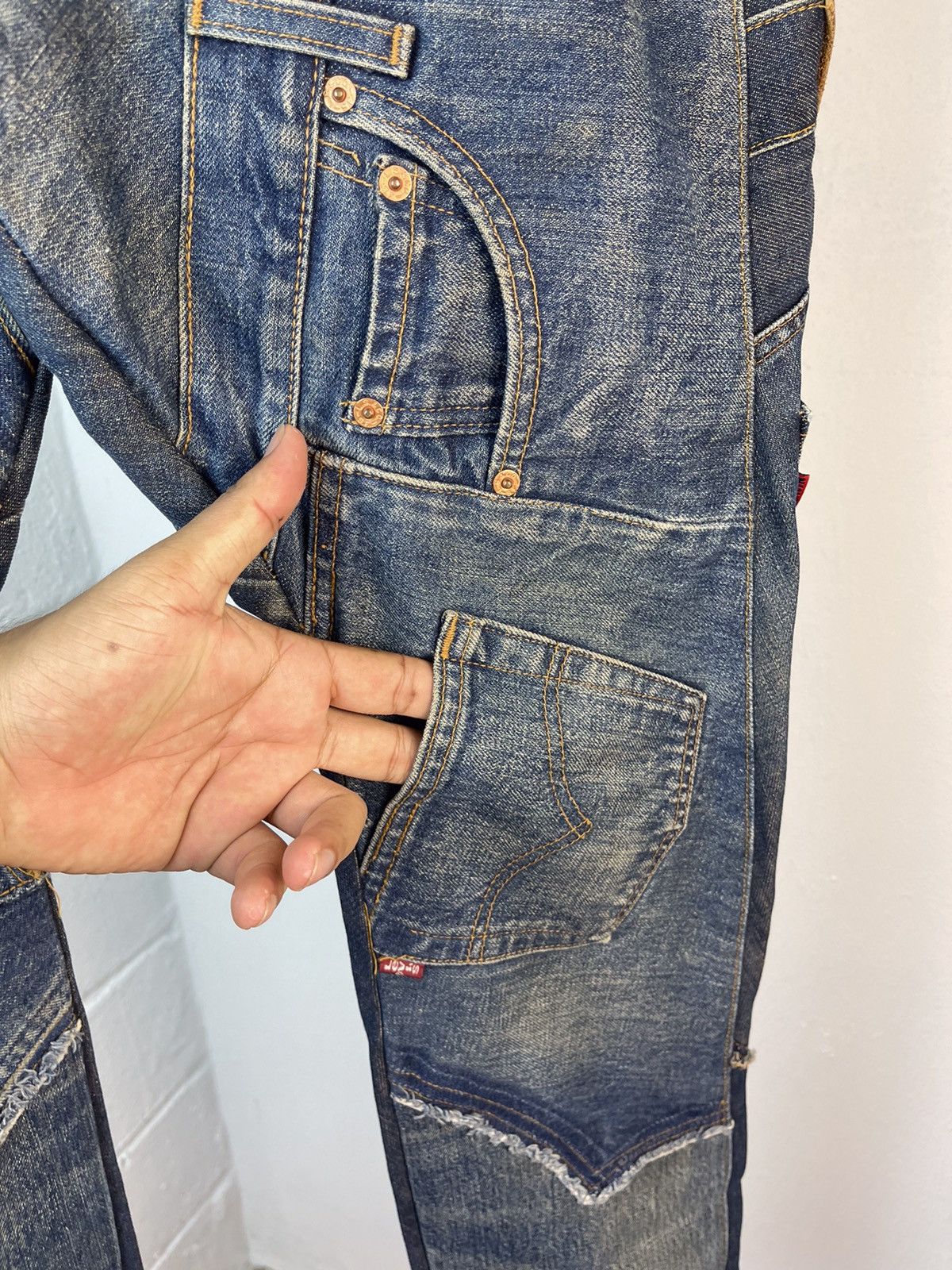 20471120 × Beauty Beast A/W2000 20471120 Reconstruction Denim Pants Size US 34 / EU 50 - 10 Thumbnail