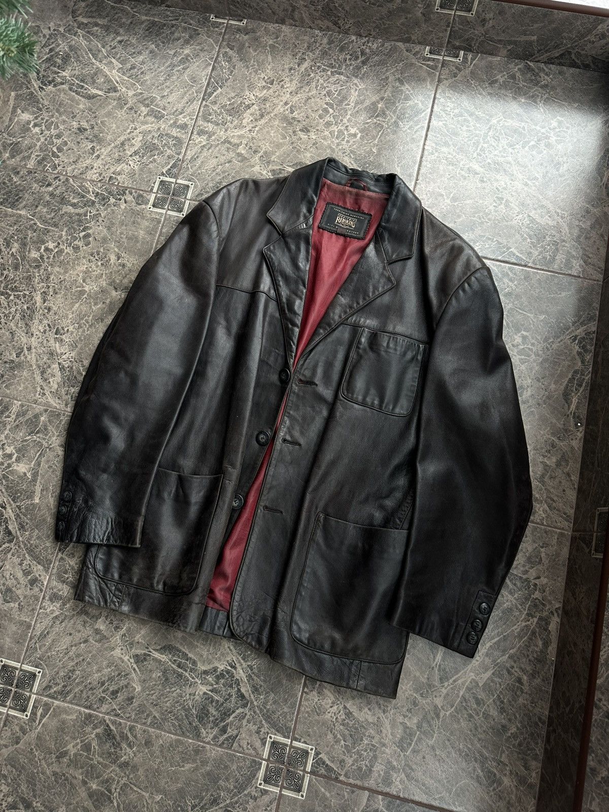 Genuine Leather Vintage Redskins Leather Men’s Coat Jacket 90s Sz L Size US L / EU 52-54 / 3 - 3 Thumbnail