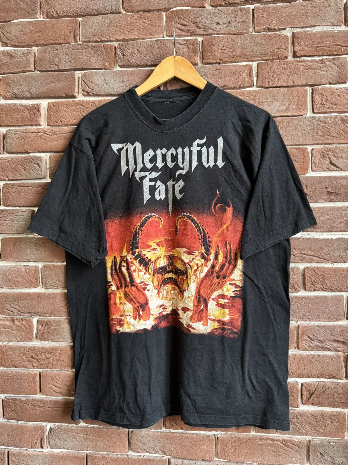 Band Tees 1999 Vintage Mercyful Fate 9 90s Metal Band Tee Death Rare Size US XL / EU 56 / 4 - 1 Thumbnail