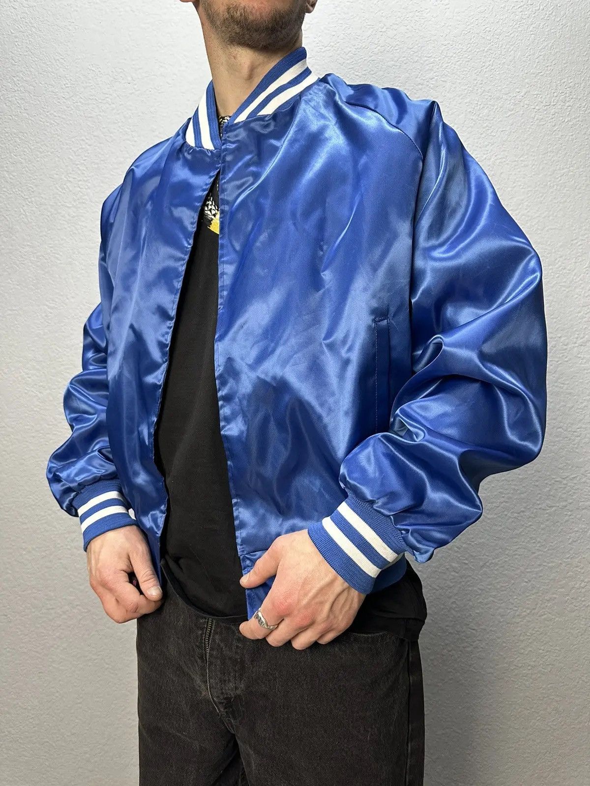 Chalk Line Vintage Chalk Line nylon bomber Y2K Blue Satin Bomber Jacket Size US M / EU 48-50 / 2 - 3 Thumbnail