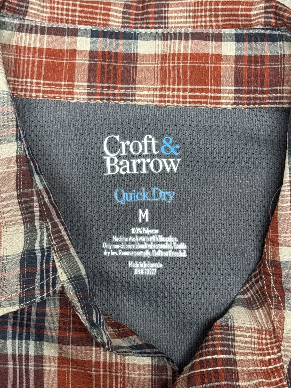 Croft & Barrow Croft & Barrow Men’s MediumQuick-Dry Plaid ShirtShort Sleeve Size US M / EU 48-50 / 2 - 9 Thumbnail