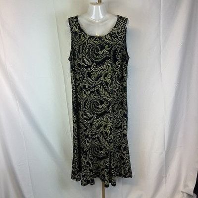 Other JULIAN TAYLOR Sz 16 A-Line Dress Black White Green Leaf Slee Size XXL / US 16-18 / IT 52-54 - 1 Thumbnail