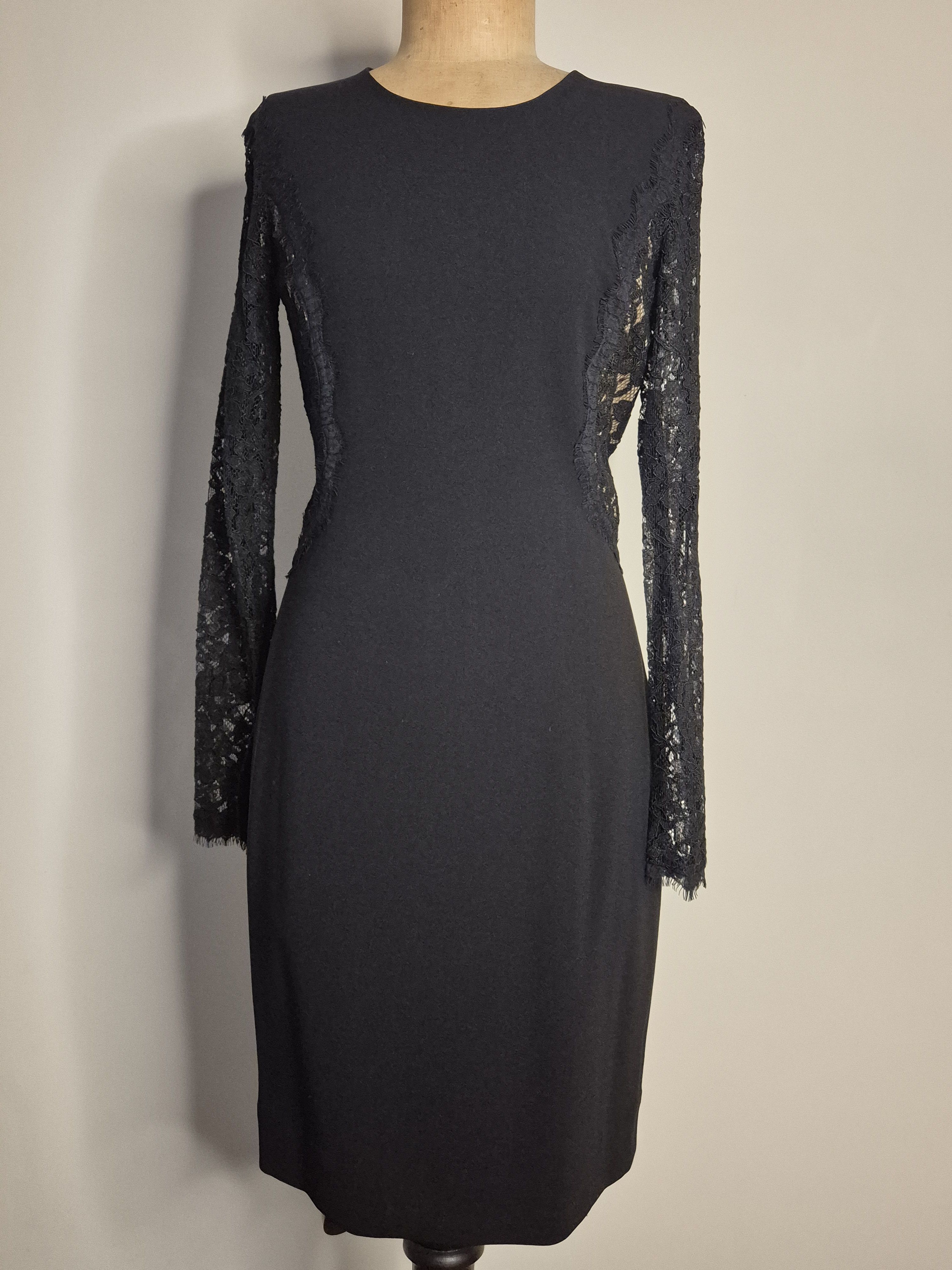 Diane von Furstenberg DVF India black/nude l/s dress | Grailed