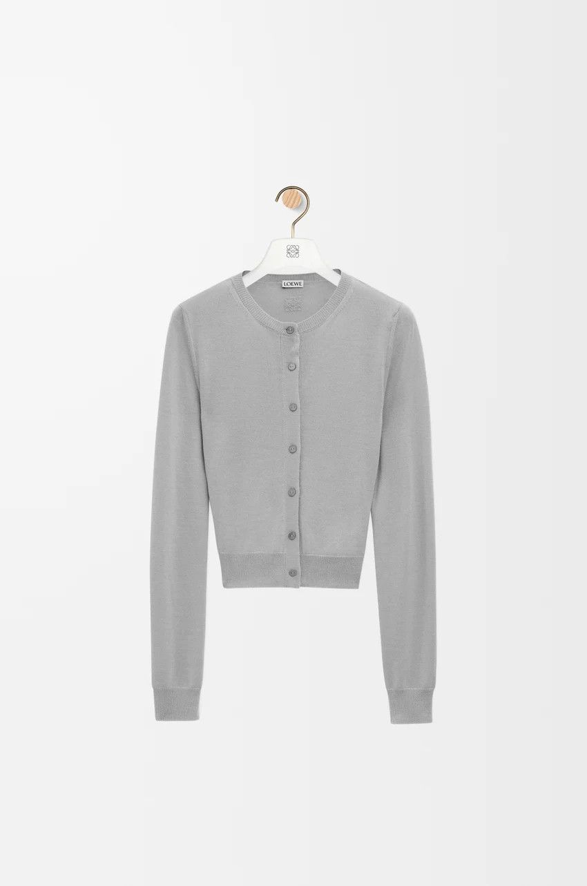 Loewe o1loc1c0525 Draped Cardigan in Light Grey Size M / US 6-8 / IT 42-44 - 1 Thumbnail