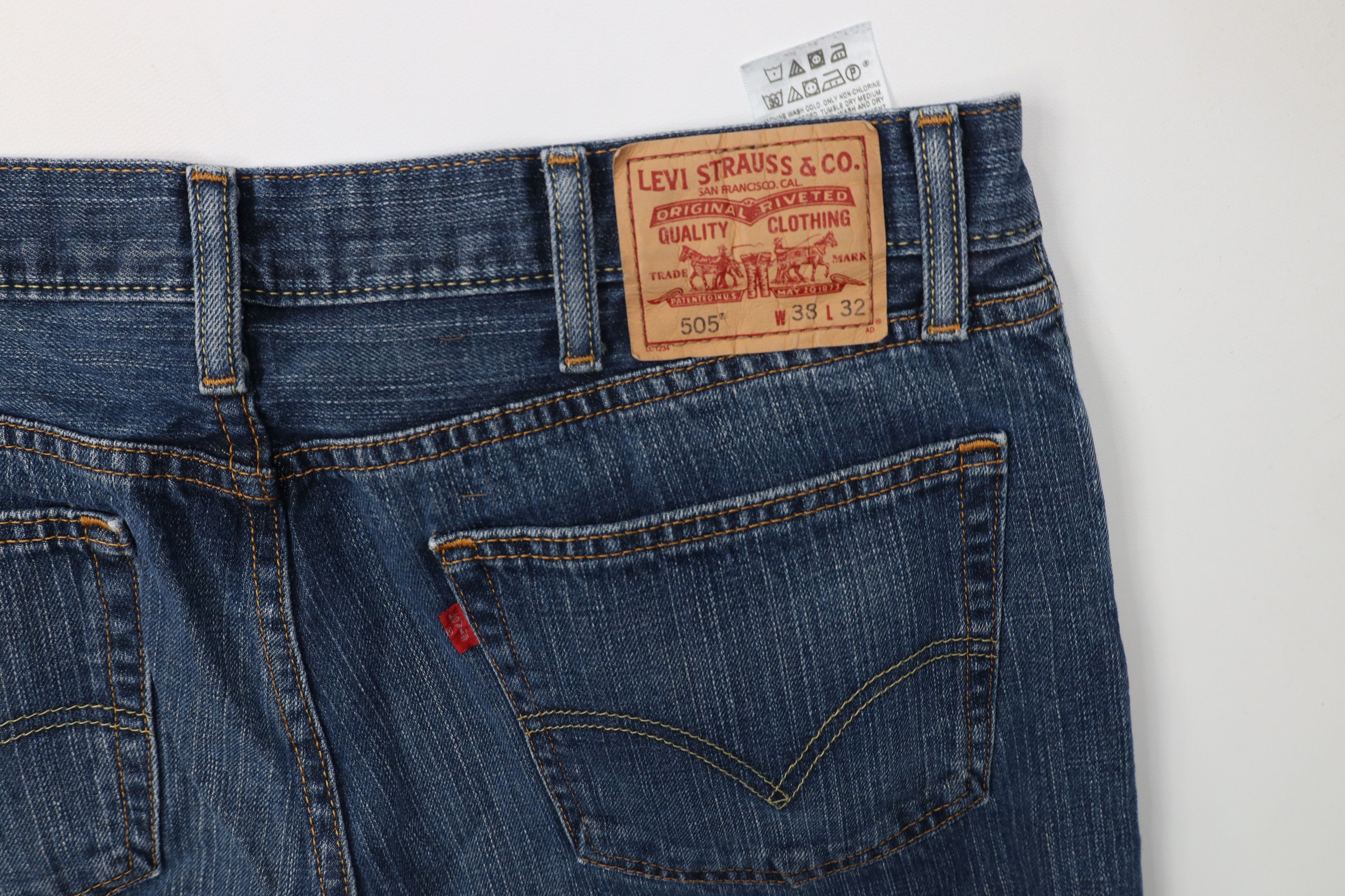 Levi's Vintage Y2K Levis 505 Fit Straight Leg Denim Jeans Blue Size US 38 / EU 54 - 15 Thumbnail