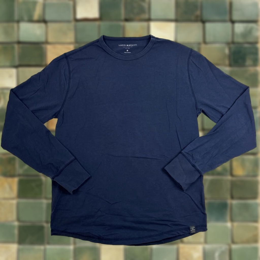 Lucky Brand Lucky Brand Crewneck Long Sleeve Men’s Medium Blue Top Tee Size US M / EU 48-50 / 2 - 1 Thumbnail