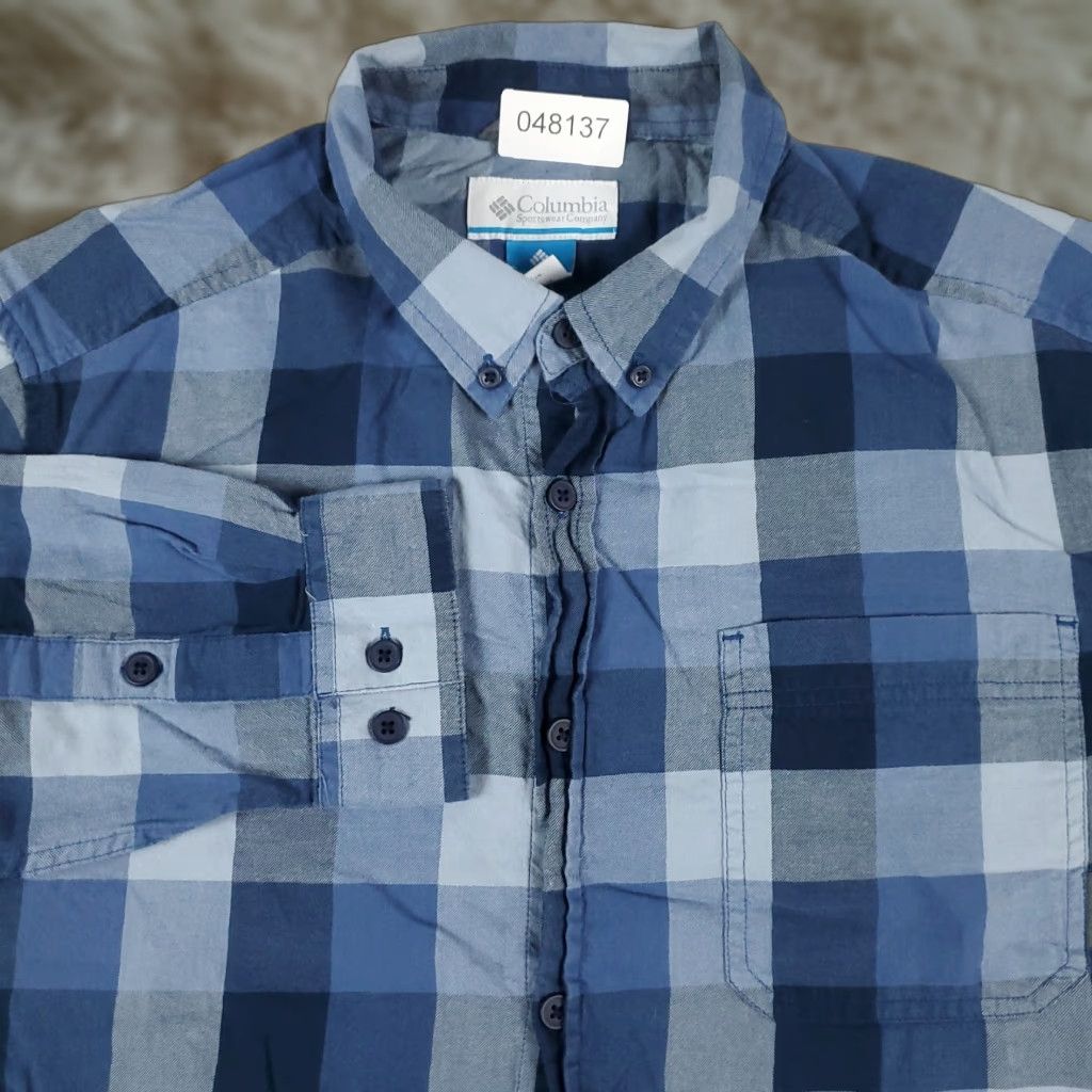 Vintage Columbia Shirt Mens Medium Blue Check Casual Button Up Long Sleeve Size US M / EU 48-50 / 2 - 1 Thumbnail