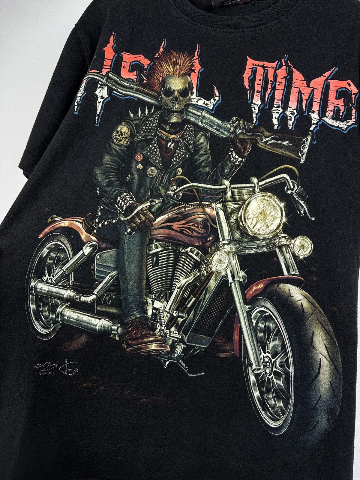 Vintage Vintage Y2K Skull Biker T-shirt Size US M / EU 48-50 / 2 - 5 Thumbnail